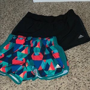 Two pairs of adidas shorts
